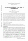 Research paper thumbnail of On selected developments in the theory of natural dualities