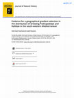 Research paper thumbnail of Evidence for a geographical gradient selection in the distribution of breeding Podicipedidae and Rallidae in the south-western Mediterranean