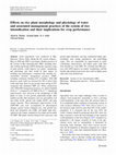 Research paper thumbnail of Effects on rice plant morphology and physiology of water and associated management practices of the system of rice intensification and their implications for crop performance