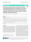 Research paper thumbnail of Bacterial contamination and antimicrobial susceptibility patterns of intensive care units medical equipment and inanimate surfaces at Ayder Comprehensive Specialized Hospital, Mekelle, Northern Ethiopia