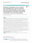 Research paper thumbnail of Prevalence and pattern of co-occurring musculoskeletal pain and its association with back-related disability among people with persistent low back pain: protocol for a systematic review and meta-analysis