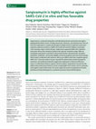 Research paper thumbnail of Sangivamycin is highly effective against SARS-CoV-2 in vitro and has favorable drug properties