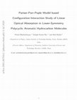 Research paper thumbnail of PariserParrPople Model Based Configuration-Interaction Study of Linear Optical Absorption in Lower-Symmetry Polycyclic Aromatic Hydrocarbon Molecules