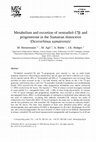 Research paper thumbnail of Metabolism and excretion of oestradiol-17 b and progesterone in the Sumatran rhinoceros ž / Dicerorhinus sumatrensis