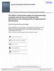 Research paper thumbnail of The effects of perceived quality of organizationally provided meal service on employees’ job performance and mediating role of organizational identification