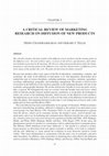 Research paper thumbnail of A Critical Review of Marketing Research on Diffusion of New Products