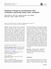 Research paper thumbnail of Mediation of nitrogen by post-disturbance shelf communities experiencing organic matter enrichment