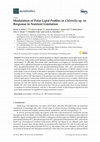 Research paper thumbnail of Modulation of Polar Lipid Profiles in Chlorella sp. in Response to Nutrient Limitation