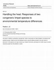 Research paper thumbnail of Handling the heat: Responses of two congeneric limpet species to environmental temperature differences