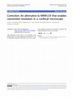 Research paper thumbnail of Correction: An alternative to MINFLUX that enables nanometer resolution in a confocal microscope