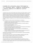 Research paper thumbnail of Llamado de artículos para Contrapulso 5/2 (octubre 2023) "Pueblos originarios y música popular en América Latina" | Contrapulso