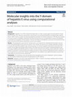 Research paper thumbnail of Molecular insights into the Y-domain of hepatitis E virus using computational analyses