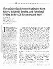 Research paper thumbnail of The Relationship Between Subjective Knee Scores, Isokinetic Testing, and Functional Testing in the ACL-Reconstructed Knee