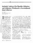 Research paper thumbnail of Isokinetic Testing of the Shoulder Abductors and Adductors: Windowed vs Nonwindowed Data Collection