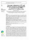 Research paper thumbnail of Strategic alignment of IT and human resources management in manufacturing SMEs