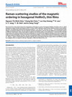 Research paper thumbnail of Raman scattering studies of the magnetic ordering in hexagonal HoMnO3 thin films