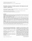 Research paper thumbnail of Sertraline treatment of elderly patients with depression and cognitive impairment