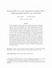 Research paper thumbnail of Strong duality of a conic optimization problem with a single hyperplane and two cone constraints