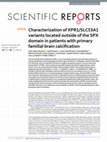 Research paper thumbnail of Characterization of XPR1/SLC53A1 variants located outside of the SPX domain in patients with primary familial brain calcification