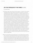 Research paper thumbnail of On the Problem of the Family by Theodor Adorno (1955)