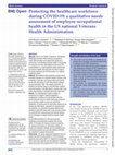 Research paper thumbnail of Protecting the healthcare workforce during COVID-19: a qualitative needs assessment of employee occupational health in the US national Veterans Health Administration