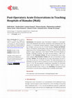 Research paper thumbnail of Post-Operatory Acute Eviscerations in Teaching Hospitals of Bamako (Mali)