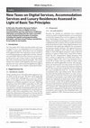 Research paper thumbnail of New Taxes on Digital Services, Accommodation and Luxury Residences