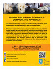 Research paper thumbnail of Short Course: Human and Animal remains - A Comparative Approach 2023