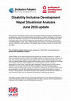 Research paper thumbnail of Disability Inclusive Development - Nepal Situational Analysis