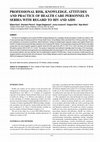 Research paper thumbnail of Professional Risk, Knowledge, Attitudes and Practice of Health Care Personnel in Serbia with Regard to HIV and AIDS