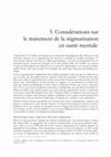 Research paper thumbnail of Considérations sur le traitement de la stigmatisation en santé mentale