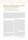 Research paper thumbnail of Evaluation of Maize for Different Methods and Levels of Zinc Application