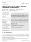 Research paper thumbnail of Climate and society in long‐term perspective: Opportunities and pitfalls in the use of historical datasets