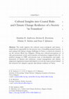 Research paper thumbnail of Cultural Insights into Coastal Risks and Climate Change Resilience of a Society ‘in Transition’