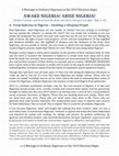 Research paper thumbnail of Awake Nigeria – A Message to Nigerians for the 2019 Elections