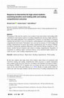 Research paper thumbnail of Response to intervention for high school students: examining baseline word reading skills and reading comprehension outcomes