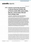 Research paper thumbnail of Intense community dynamics in the pre-Roman frontier site of Fermo (ninth-fifth century BCE, Marche, central Italy) inferred from isotopic data