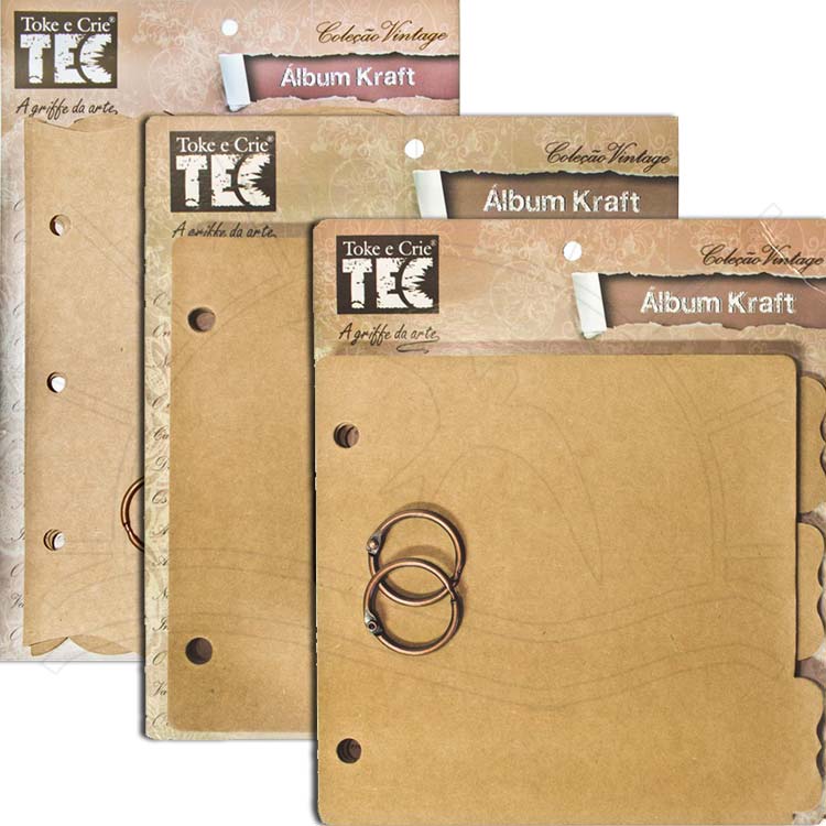 Álbum Kraft 20 x 15cm Coleção Vintage Toke e Crie