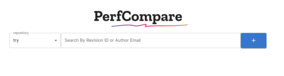 PerfCompare's first home page