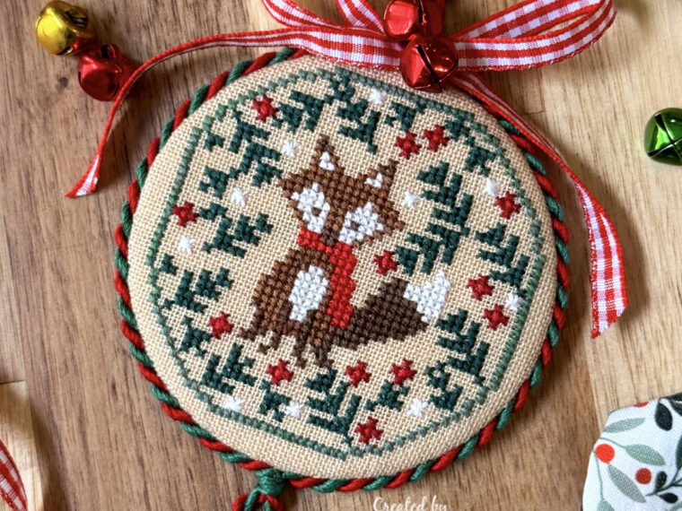 "Festive Fox" Cross Stitch Ornament Finishing - A Tutorial for the Therm O Web Blog