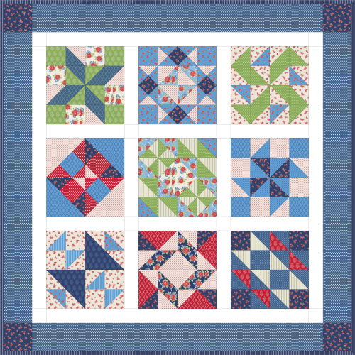 “Harry Loves Alice” 2019 Free BOM Quilt Pattern designed by TK Harrison from BOMquilts.com