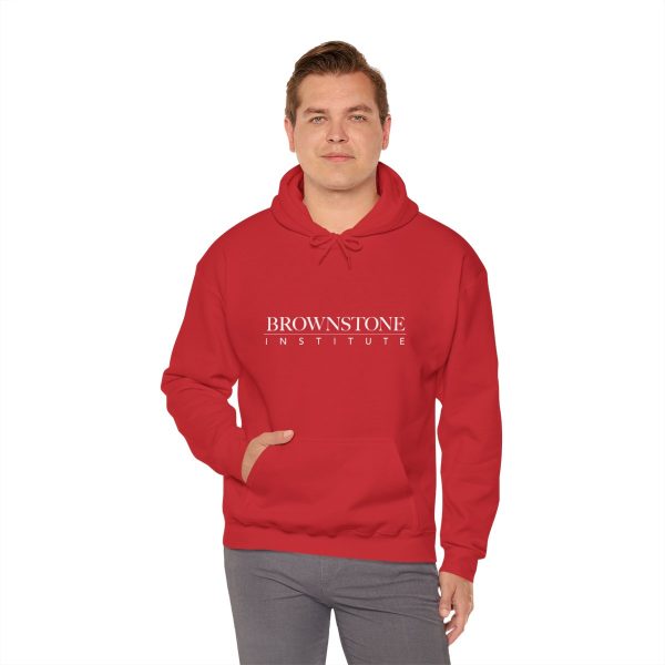 Brownstone Institute - Red Hoodie Front 2