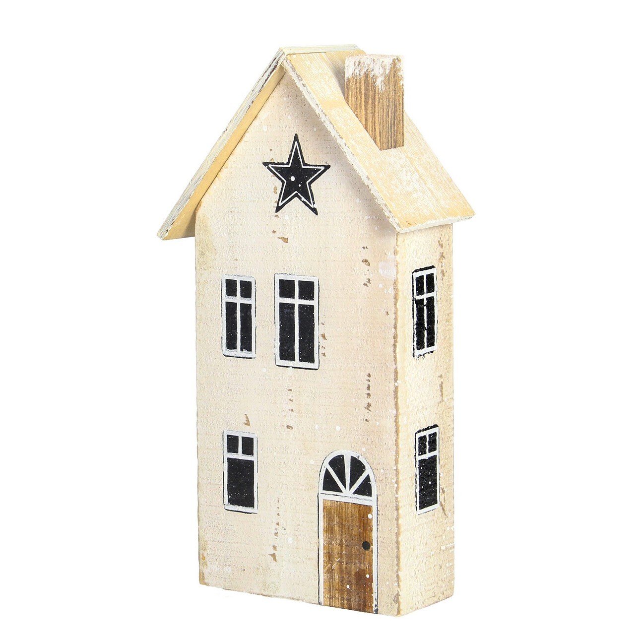 Dekoracja Snow House 25cm white beige