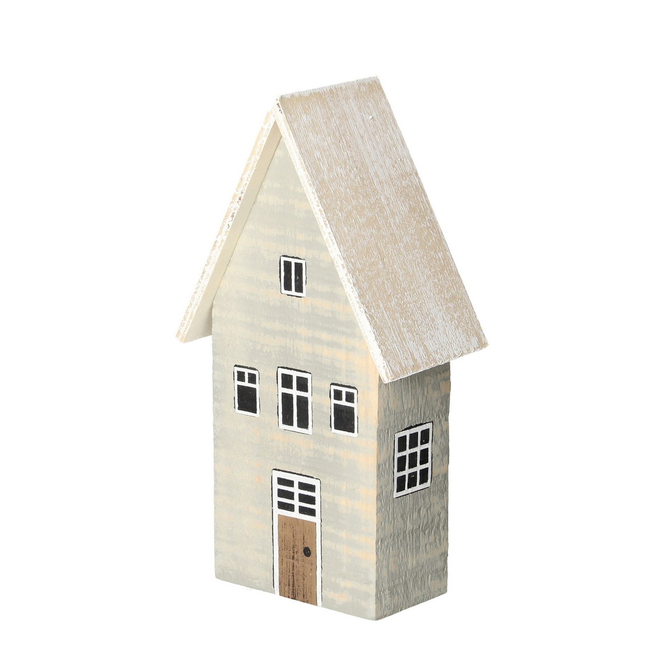 Dekoracja Snow House 19cm white grey