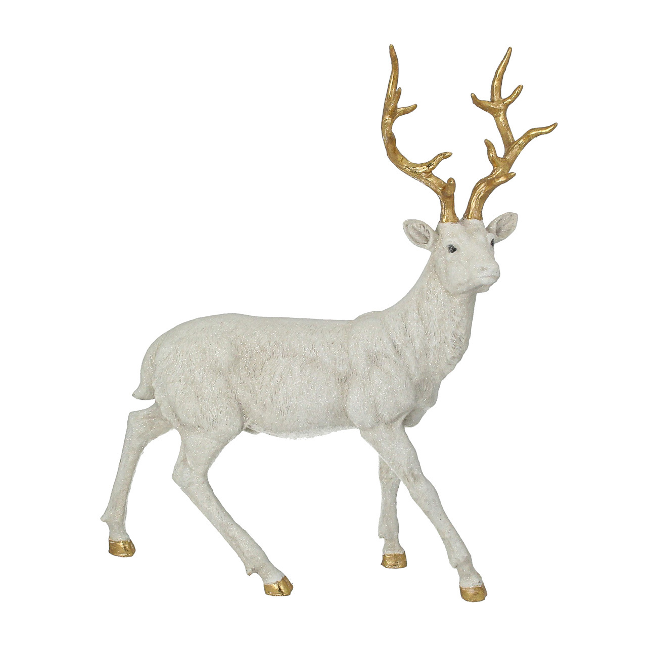 Figurka Deer White 40x12x45 cm gold