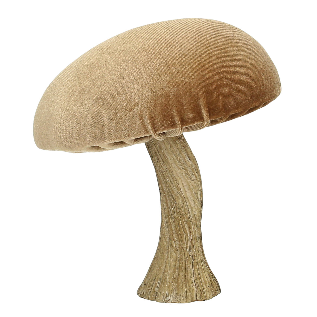 Dekoracja Velvet Mushroom 17 cm caramel