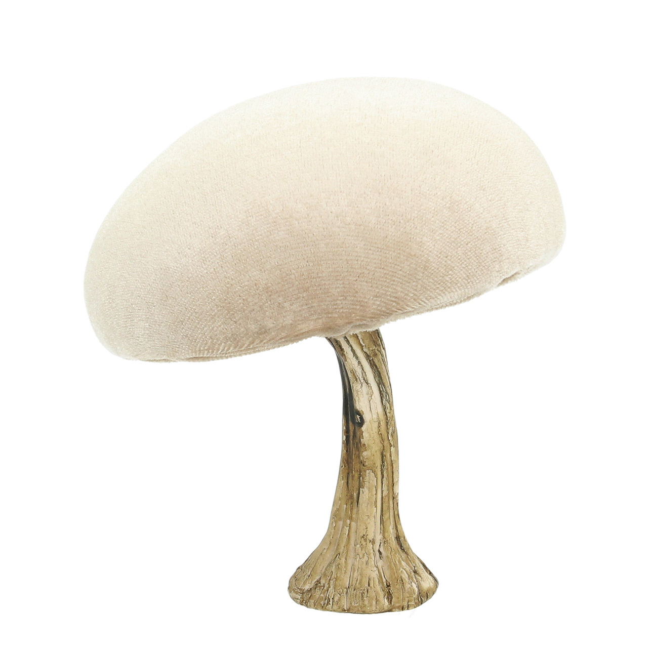 Dekoracja Velvet Mushroom 12 cm beige