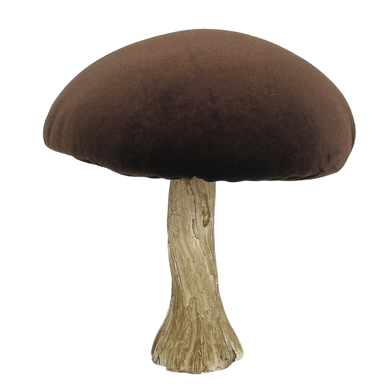 Dekoracja Velvet Mushroom 17 cm brown