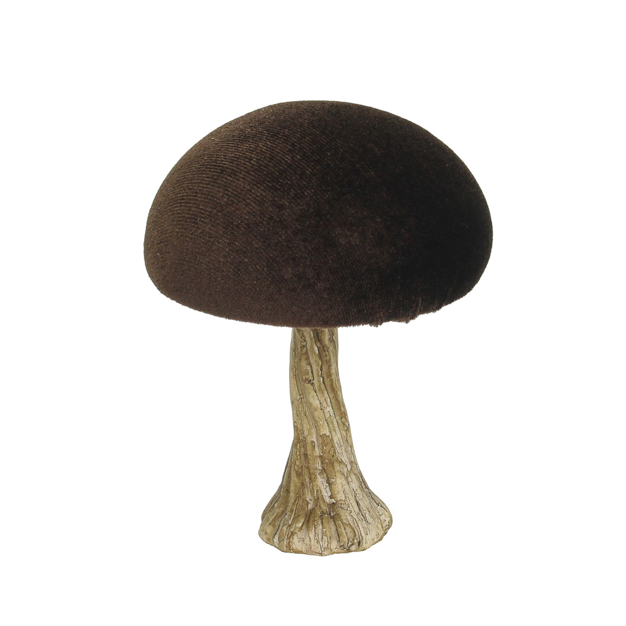 Dekoracja Velvet Mushroom 10 cm brown