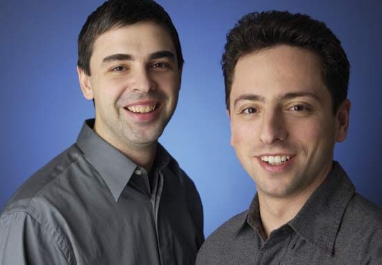 Larry Page and Sergey Brin, creators of the online search engine Google